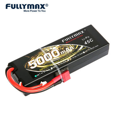 2S 리포 Rc 차량 배터리 5000 mah 45C 리튬-폴리머 전지 7.4v
