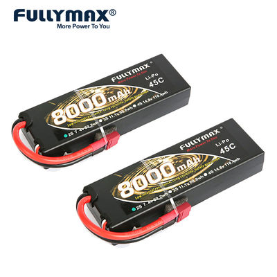 딘들 Ｔ 플러그와 2s 리포 배터리 8000 mah 7.4V 45C 맞춘 Rc 건전지 팩
