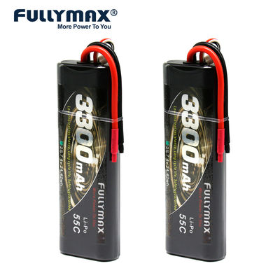 55C 2S1P 7.4V 2s 3300mah Lipo 2 셀 Rc 배터리 7.4v 자동차 모델 라운드 하드 케이스