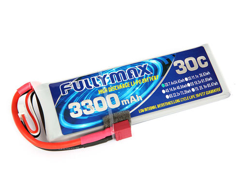 RC 자동차 보트 트럭 태양 비행기를 위한 Ｔ 플러그와 FULLYMAX 리포 건전지 팩 30C 3300mAh 2S 7.4V