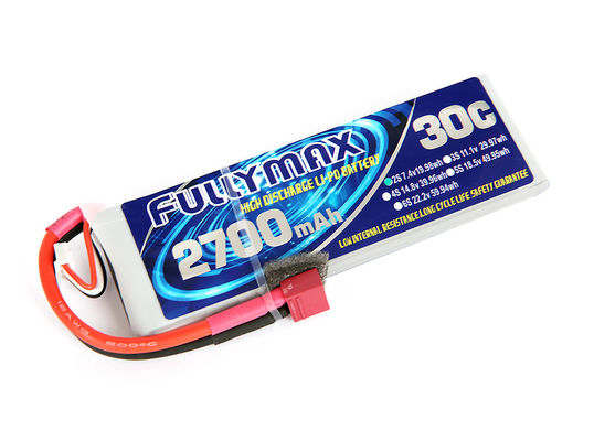 RC 자동차 보트 트럭 태양 비행기를 위한 Ｔ 플러그와 FULLYMAX 리포 건전지 팩 30C 2700mAh 2S 7.4V