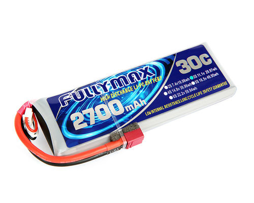 RC 자동차 RC 항공기 RC 트럭을 위한 Ｔ 플러그와 FULLYMAX 리포 건전지 팩 30C 2700mAh 3S 11.1V