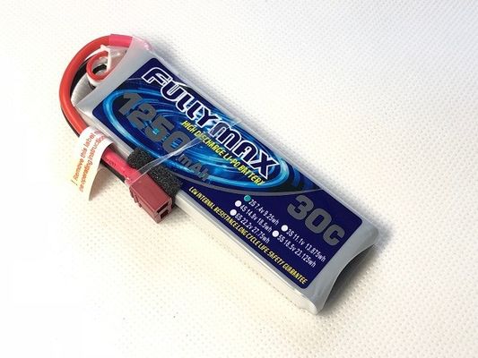 Ｔ는 RC 자동차 보트 트럭 태양 비행기를 위한 2S 리포 건전지 팩 30C 1250mAh 7.4V를 메웁니다