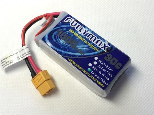 RC 자동차 RC 항공기를 위한 XT60 플러그 리포 건전지 팩 30C 1000mAh 4S 14.8V