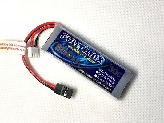 범용 수신기 배터리를 위한 주니어 플러그와 7.4V 900mAh 30C 리포 배터리